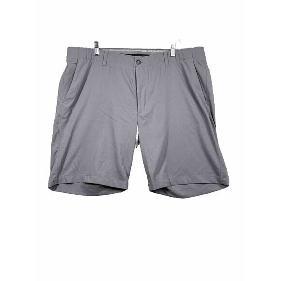 Under Armour Shorts  42 Gray Chino‎ Flat Front  Heat Gear  Mens Nylon Blended - Picture 1 of 5
